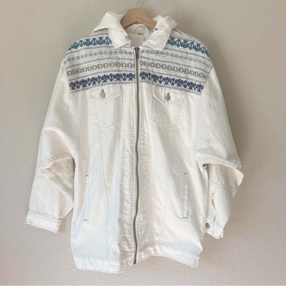 Free People Jean Jacket hoodie Size XS oversized